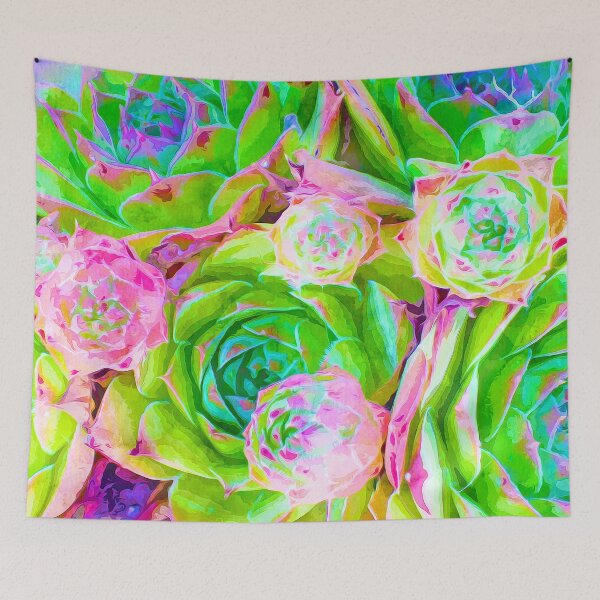 Item preview, Hen and Chick Succulent All Over Pattern designed and sold by TheBearandBunny.