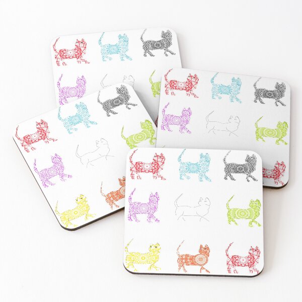 Item preview, Chakra mandala cat sticker pack designed and sold by spiritual-tee.