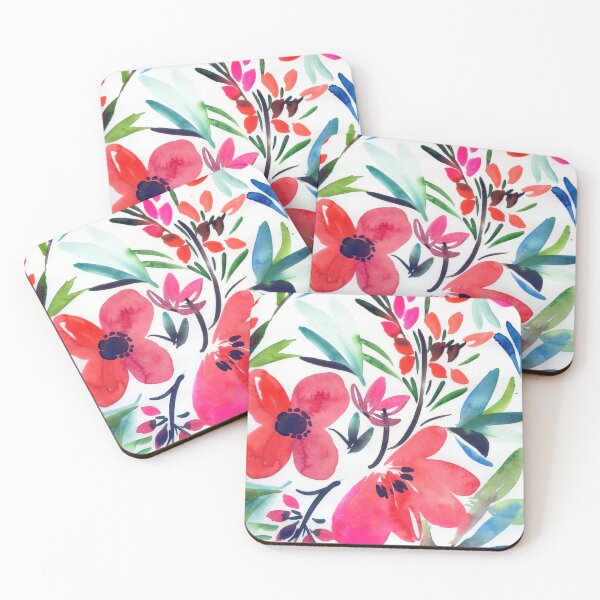 Item preview, flowers in red and green designed and sold by kosarandrea.