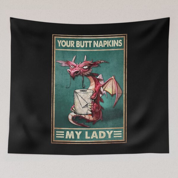 Item preview, Your Butt Napkins My Lady Red Dragon With Toilet Paper Gift designed and sold by scrambledpeg.