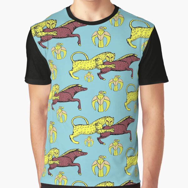 Wild cat attacks wild boar - timeless abstraction Graphic T-Shirt