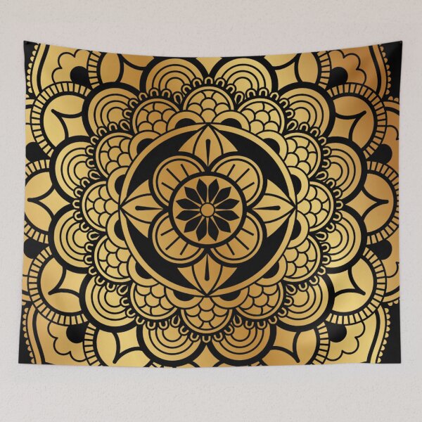 Item preview, (Golden) Floral Mandala Design designed and sold by The Merch.