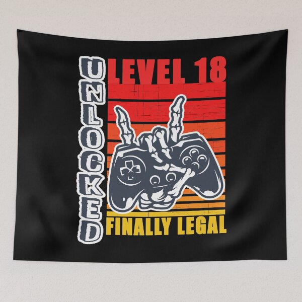 Item preview, level 18 unlocked 18th birthday gamer gift happy 18th birthday designed and sold by GoodyLeo.