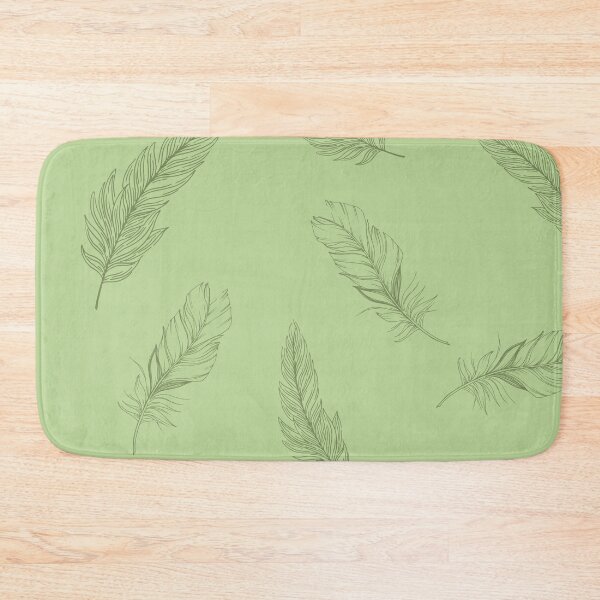 Item preview, Feather pattern on a green background designed and sold by kammoe.