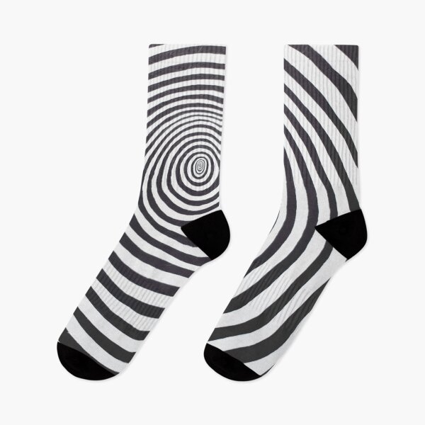 Artikelvorschau, Schwarz-Weiß-Trippy-Spiral-Design entworfen und verkauft von The Merch.