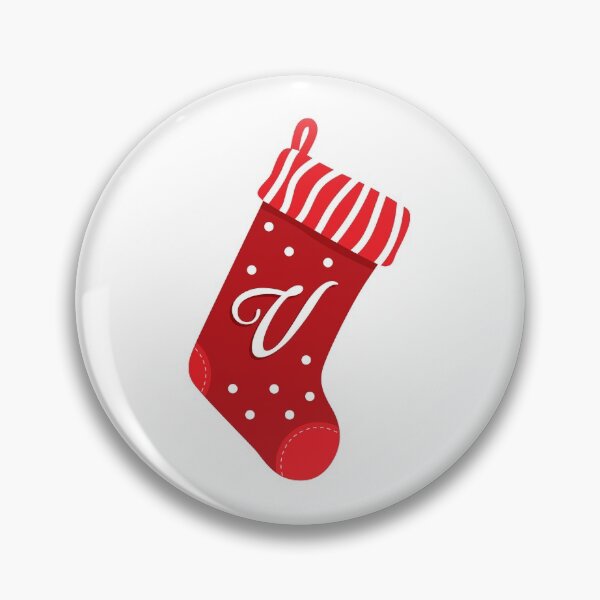 Item preview, Christmas Stocking with the Letter V designed and sold by VicEllisArt.