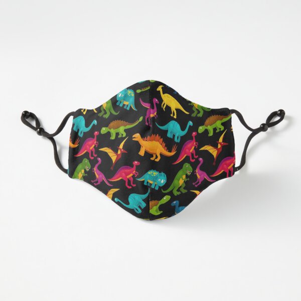 Fun Dinosaur Pattern (Dark Background) Fitted 3-Layer