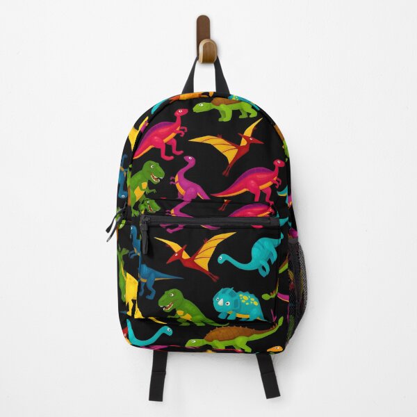 Fun Dinosaur Pattern (Dark Background) Backpack