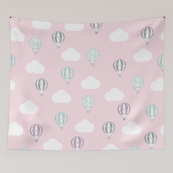 Item preview, Pink Hot Air Balloon with Clouds Design designed and sold by shadowbright.