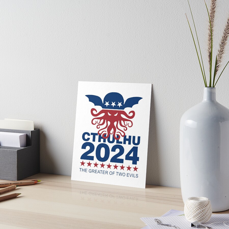 Vote Cthulhu 2024 Art Board Print By DavidAyala Redbubble   Gbra,8x10,900x900 