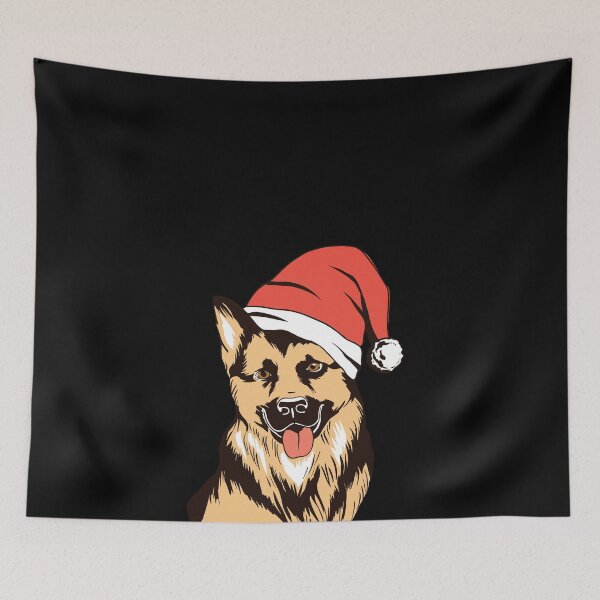 Item preview, German Shepherd with Christmas Hat designed and sold by AwesomeProject.