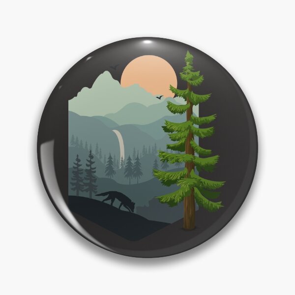 Item preview, Forest landscape mountains fox designed and sold by blikonie.