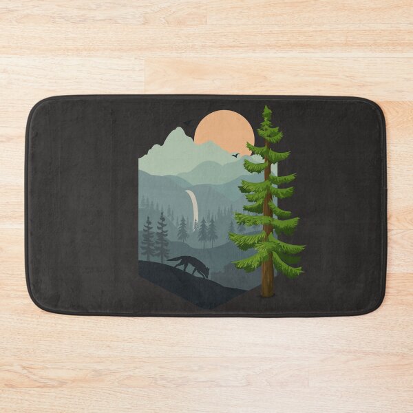 Item preview, Forest landscape mountains fox designed and sold by blikonie.