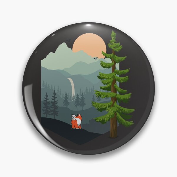 Item preview, Forest landscape mountains fox designed and sold by blikonie.