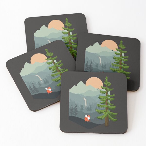 Item preview, Forest landscape mountains fox designed and sold by blikonie.