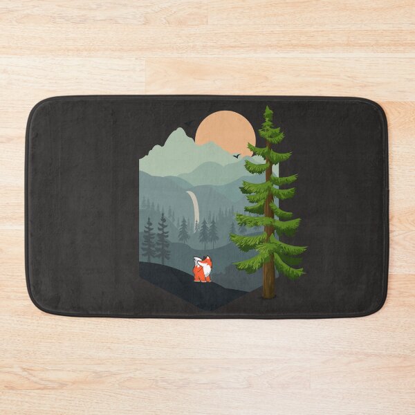 Item preview, Forest landscape mountains fox designed and sold by blikonie.