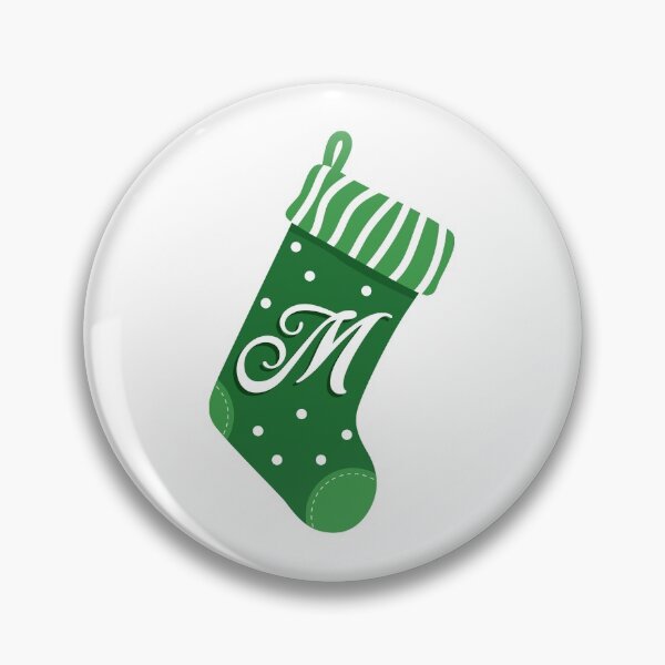 Item preview, Christmas Stocking with the Letter M designed and sold by VicEllisArt.