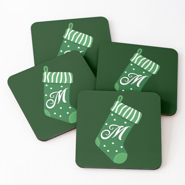 Item preview, Christmas Stocking with the Letter M designed and sold by VicEllisArt.