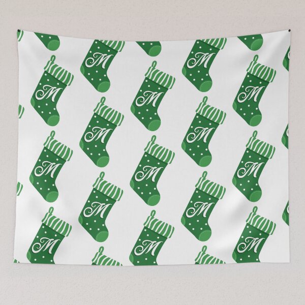 Item preview, Christmas Stocking with the Letter M designed and sold by VicEllisArt.