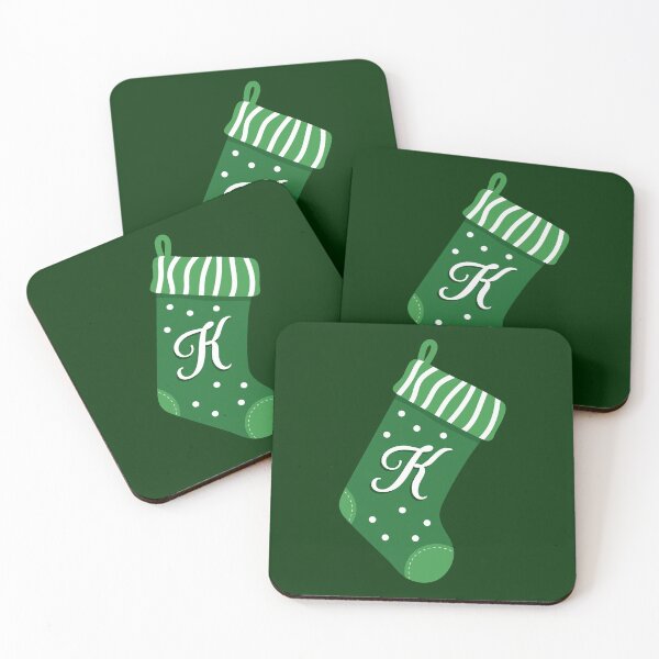 Item preview, Christmas Stocking with the Letter K designed and sold by VicEllisArt.