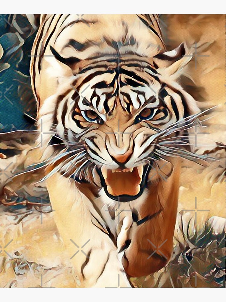 "Tiger Art Design" Mounted Print by GamesandMovies | Redbubble