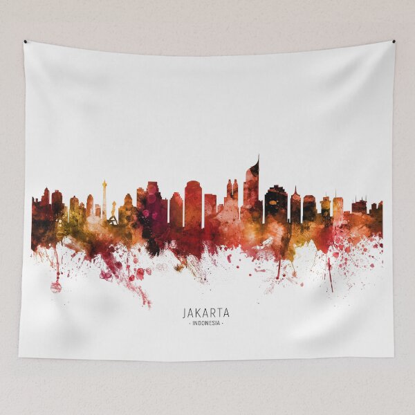 Item preview, Jakarta Skyline Indonesia designed and sold by ArtPrints.