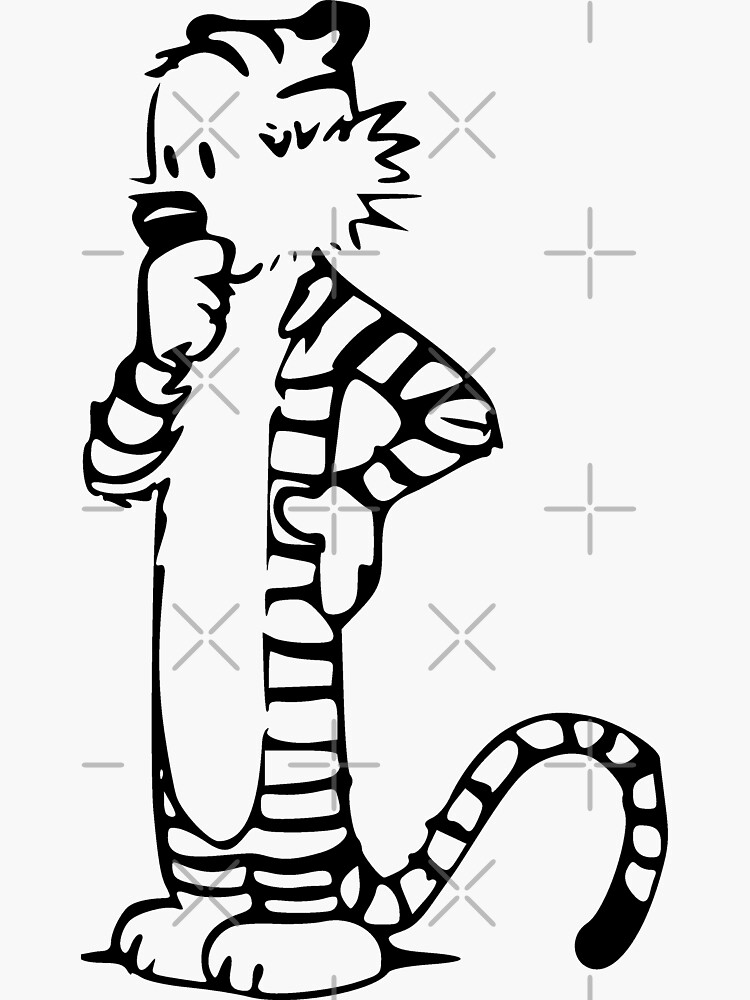 Calvin And Hobbes Hobbes Sticker For Sale By Flowdesigns Redbubble 