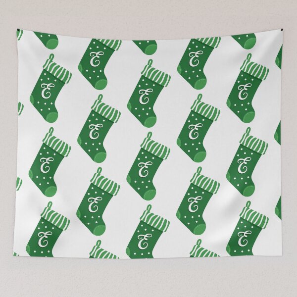 Item preview, Christmas Stocking with the Letter E designed and sold by VicEllisArt.
