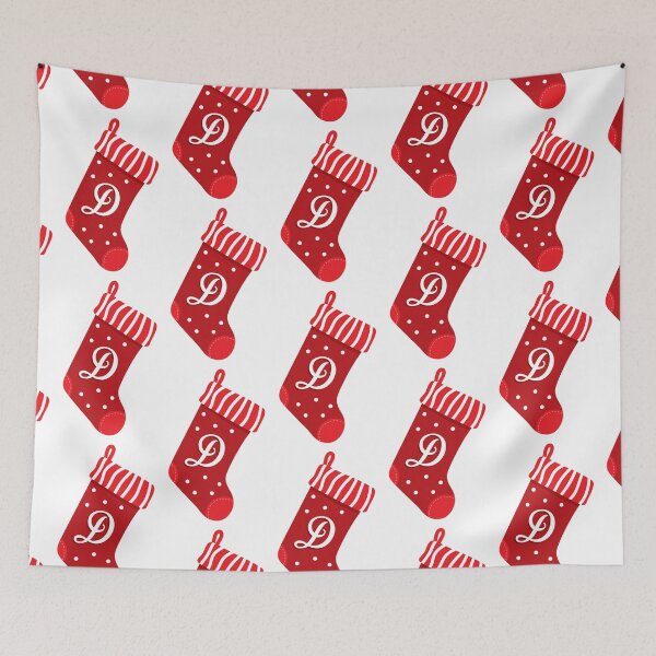 Item preview, Christmas Stocking with the Letter D designed and sold by VicEllisArt.