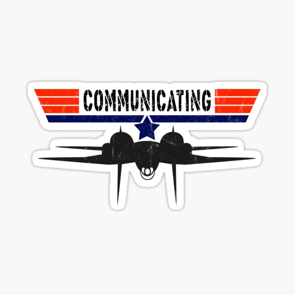Top Gun - Communicating - Vintage Retro Design Sticker