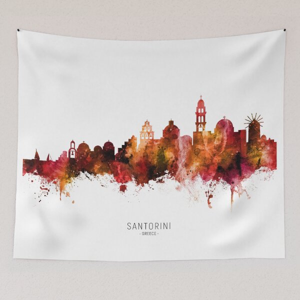 Aperçu de l'œuvre Santorini Skyline créée et vendue par ArtPrints.