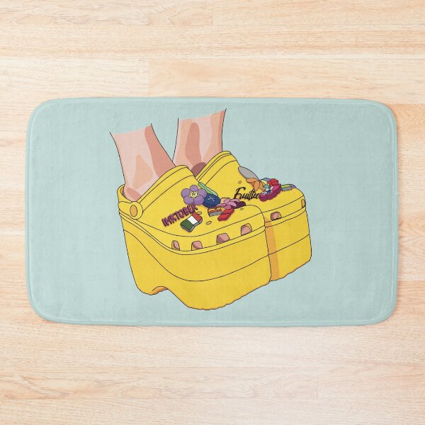 Item preview, Yellow high heel wedge Croc shoes with accessories  designed and sold by Fruit-Tee.