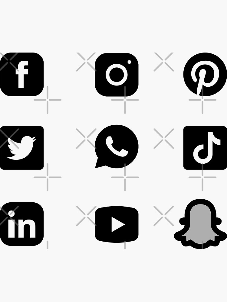 black and white social media logo pack by bolo2van