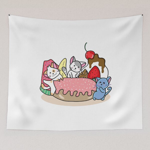 Item preview, Meko and friends eating a yummy desert. designed and sold by Catherine  Milchard.