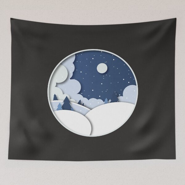 Item preview, Winter landscape paper effect designed and sold by blikonie.