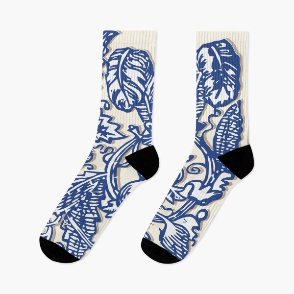 Item preview, Preppy Blue Flourish Leaves  Flowers English Country Floral designed and sold by IamTrending.