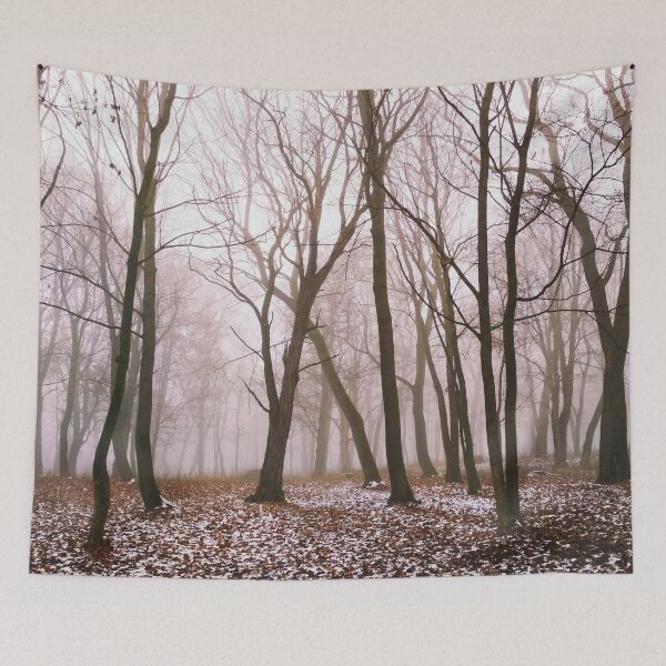 Item preview, First snow in a magic foggy forest, natural background  designed and sold by helenkaiy.