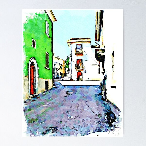 Item preview, Borrello: glimpse with green house designed and sold by Giuseppe Cocco.
