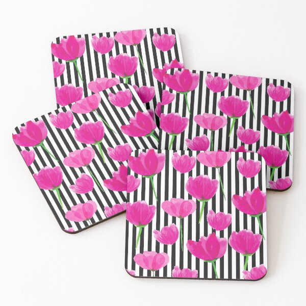 Item preview, Pink Flowers With Balck Stripes designed and sold by MacheSmith.