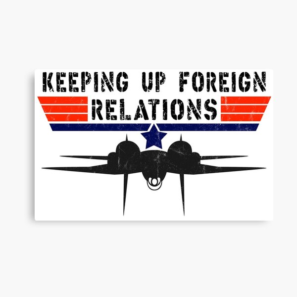 "Top Gun Keeping Up Foreign Relations Vintage Retro Design" Canvas