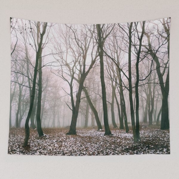 Item preview, First snow in a magic foggy forest, natural background  designed and sold by helenkaiy.