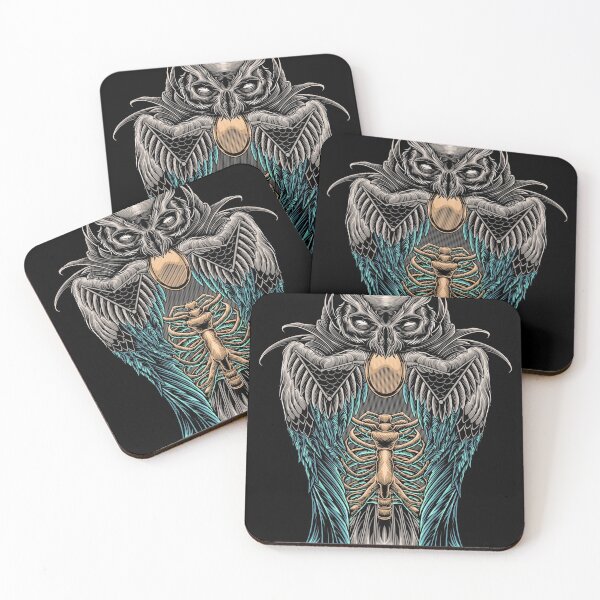 Item preview, owled skull designed and sold by Andharustudio.