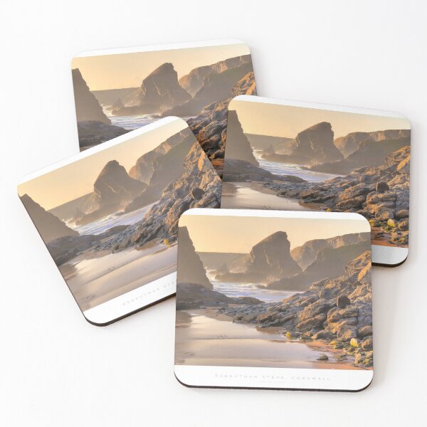 Item preview, Painterly image of coast at Bedruthan Steps, Cornwall, England. designed and sold by andrewroland.