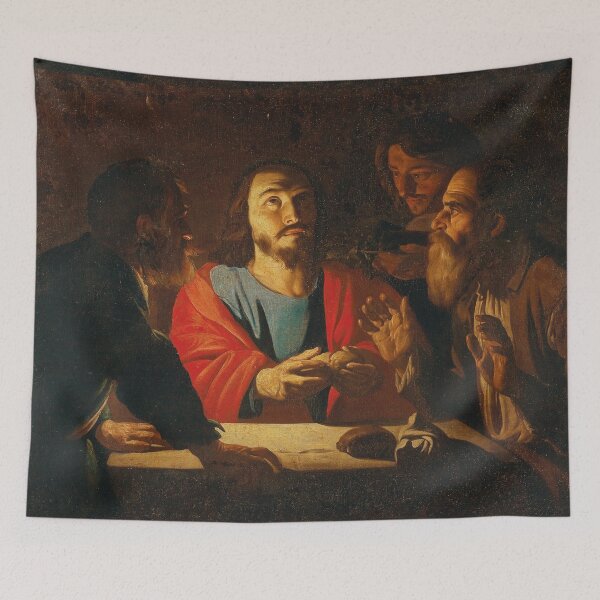 Item preview, The breaking of bread - Jesus Christ by a  dutch master active in southern italy designed and sold by Vintage Designs +.