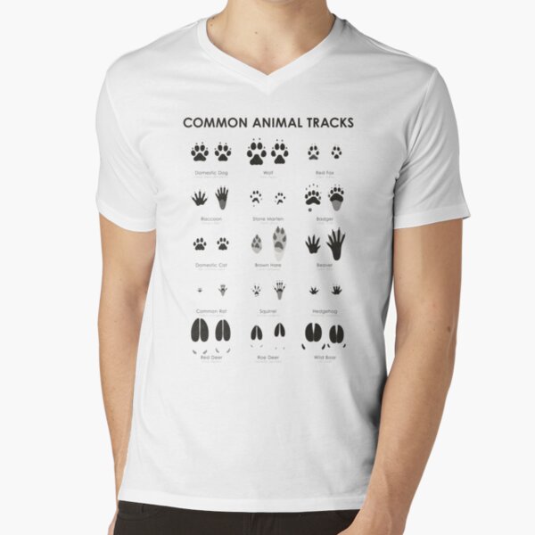 Common Animal Tracks Identification ID Chart | Kids T-Shirt