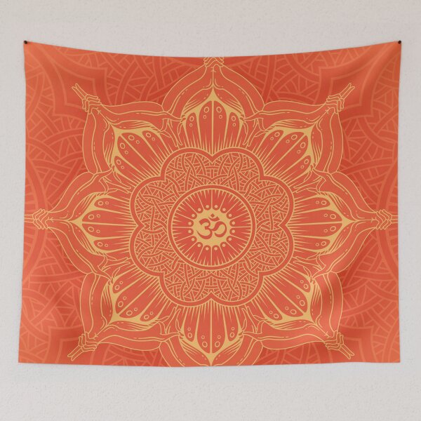 Item preview, Orange mandala ohm symbol minimal spiritual tie dye yoga gangster designed and sold by baligaia.