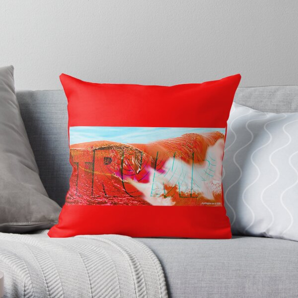 The Great Red Wave Throw Pillow