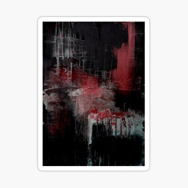 Red black abstract Sticker