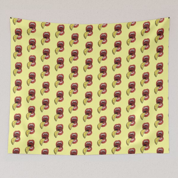 Item preview, Mouth with Vampire teeth about to eat a sour slice of lemon.  designed and sold by Fruit-Tee.