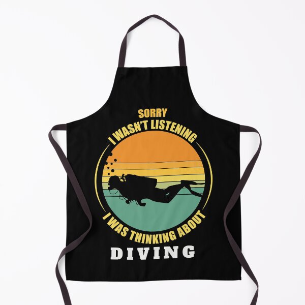 Item preview, Diving Vintage Sunset Silhouette, I was thinking about Diving, Scuba Diver Gift designed and sold by OdmiDesign.